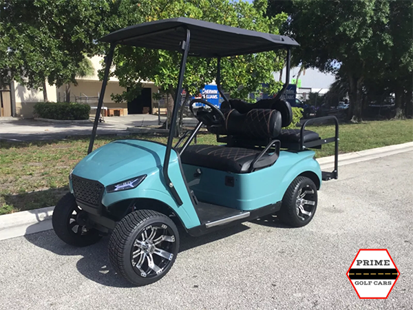 Blue EZGO 4 Passenger Golf Cart dallas golf cart rental, golf cart rentals
