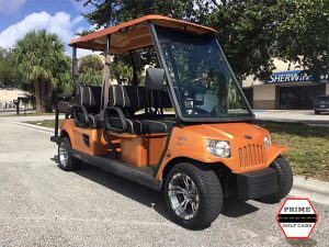 Orange Tomberlin 6 Passenger Golf Cart dallas golf cart rental, golf cart rentals